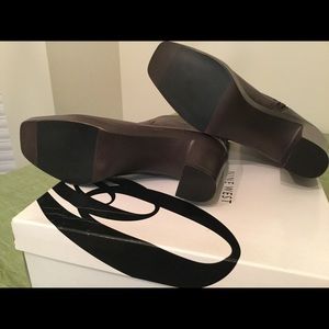 Chocolate brown short boots.